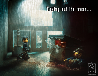 Illustration for article titled Lego bricks create nightmares in a grisly new serial killer photo series